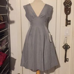 NWT J. Crew Size 2 Silver Gray Silk & Cotton Dress